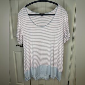 Jones New York striped Pink and Gray Women's Top size X-Large